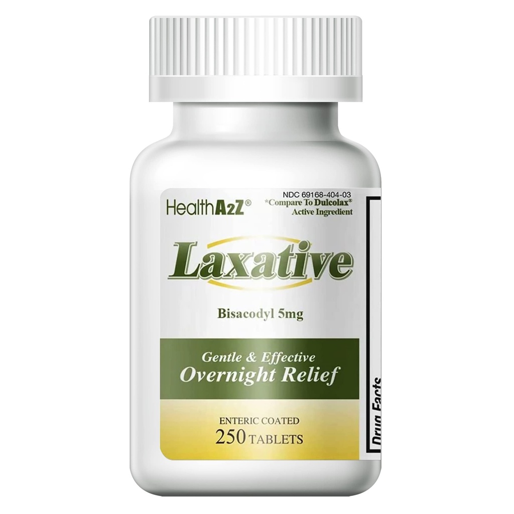 SantéA2Z Bisacodyl laxatif 5mg , 250 comtes , un soulagement doux et rapide pour la constipation
