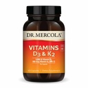 Dr. Mercola Vitamine D3 & K2 Nahrungsergänzung, 90 Portionen (90 Kapseln), Unterstützt Herzgesundheit, Immununterstützung, Non GMO, Soy Free, Glutenfrei