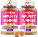 10-In-1 Immune Gummies avec multivitamines, 100% de zinc quotidien, supplément d'immunité de vitamine C et D3 + Echinacea, Sambucus Elderberry, Turmeric, Magnésium, Immune Support, Santé globale, Sans sucre, 2 Pack