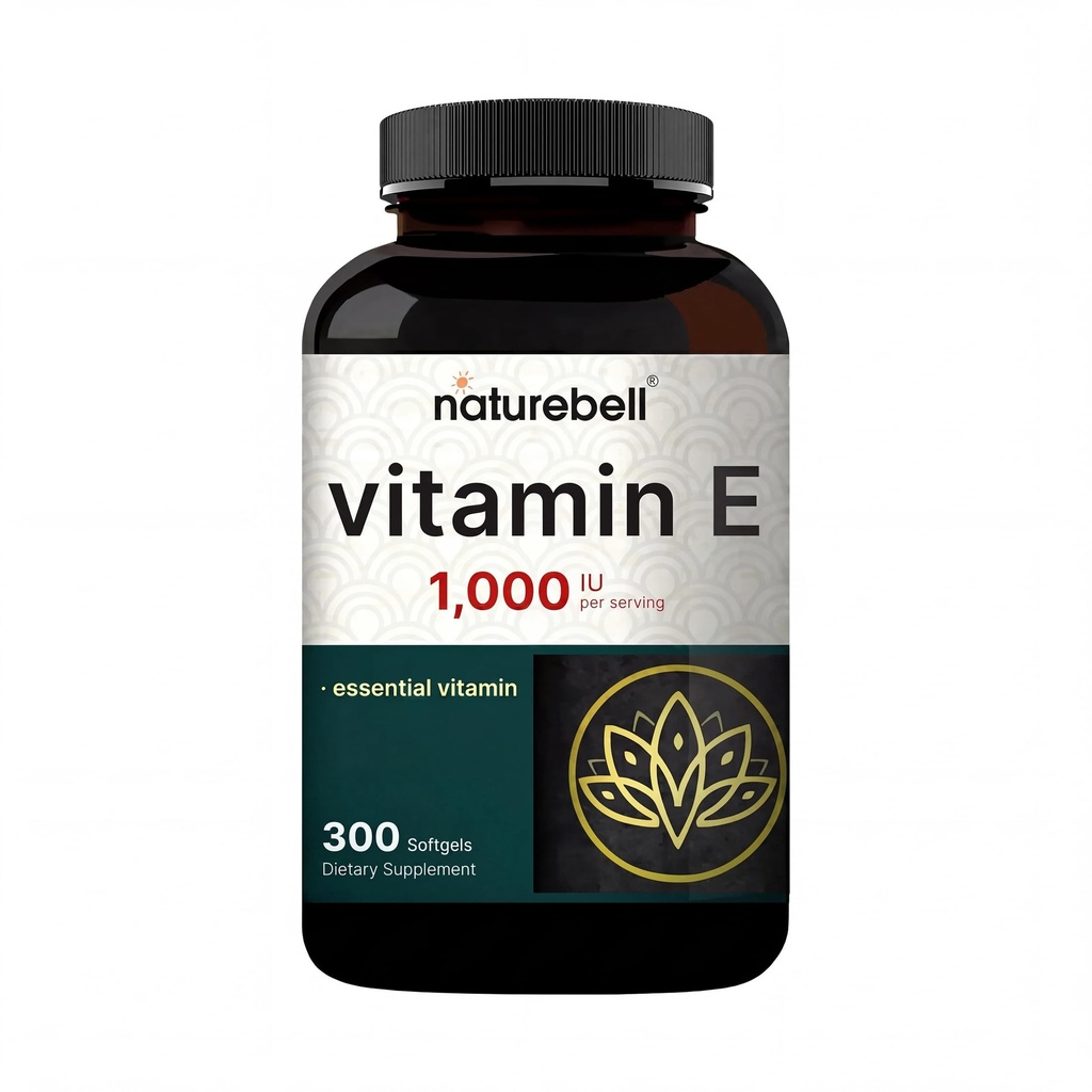 NatureBell Vitamin E Oil Softgels, 1.000 IU pro Servierung, 300 Pillen | Essential Antioxidante Ergänzungen, einfach absorbiert Form – unterstützt Haut, Herz & Immune Gesundheit – Non-GMO
