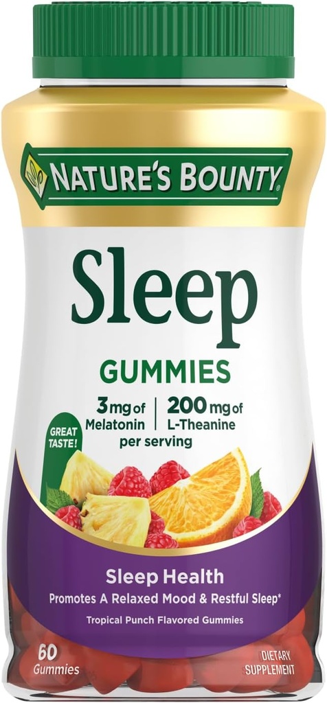 Natur Bounty 3mg Melatonin und 200mg L-Theanin, 60 Graf