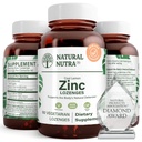 Losanges naturelles de zinc Nutra avec vitamine C, Saveur de citron, Soutien immunitaire, système nerveux et force osseuse, Fortifiée avec bioflavonoïdes et propolis d'abeille, Gluconate de zinc sublingual, 60 Végétarien