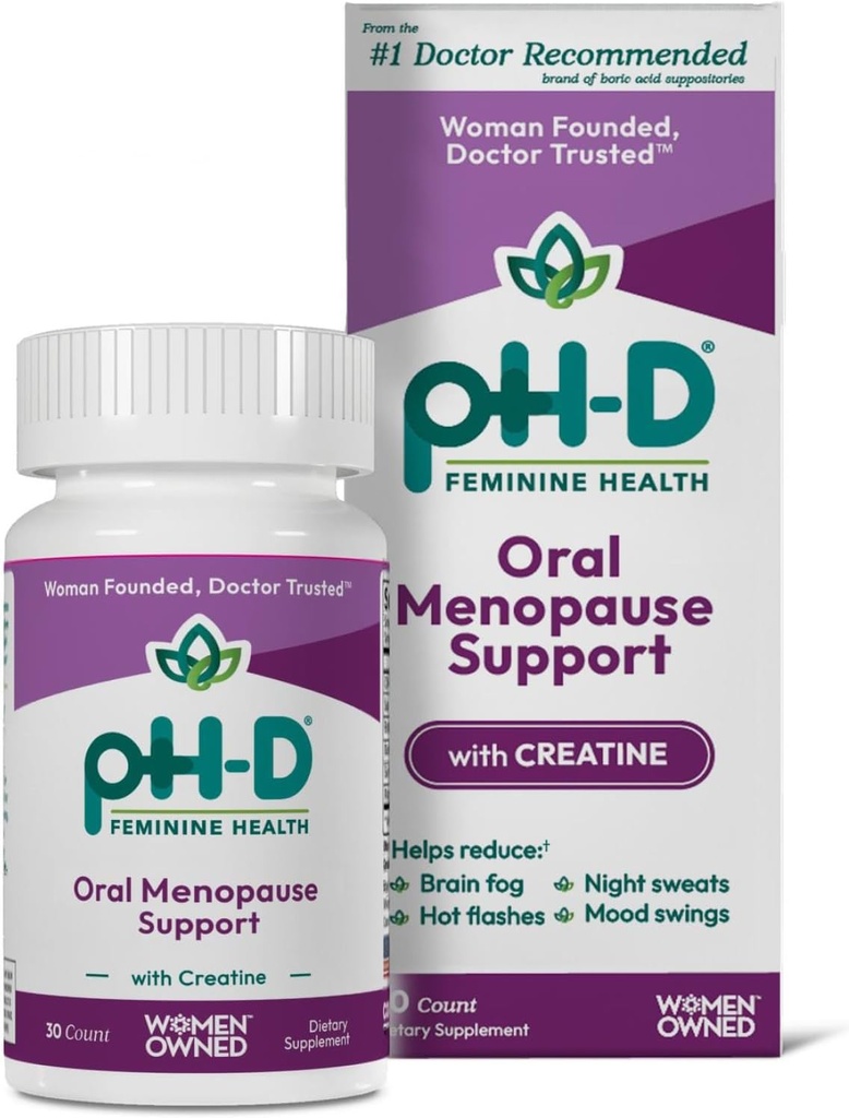 pH-D Feminine Health Support - ganzheitliche Menopause Support - Oral Supplement mit CON-CRET Konzentrat Creatine, Sage, Rhodiola und Black Cohosh - 30 Count