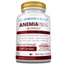 Genehmigte Wissenschaft Anemiaprin - Absorbierbares Eisen, Vitamin C - Gentle On Stomach - 180 Kapseln - 3 Monate Versorgung - Non-GMO, Vegan