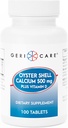 GeriCare Oyster Shell Calcium 500mg + Vitamin D, Knochengesundheit, Nahrungsergänzungstabletten, 100 Count (Pack von 1)