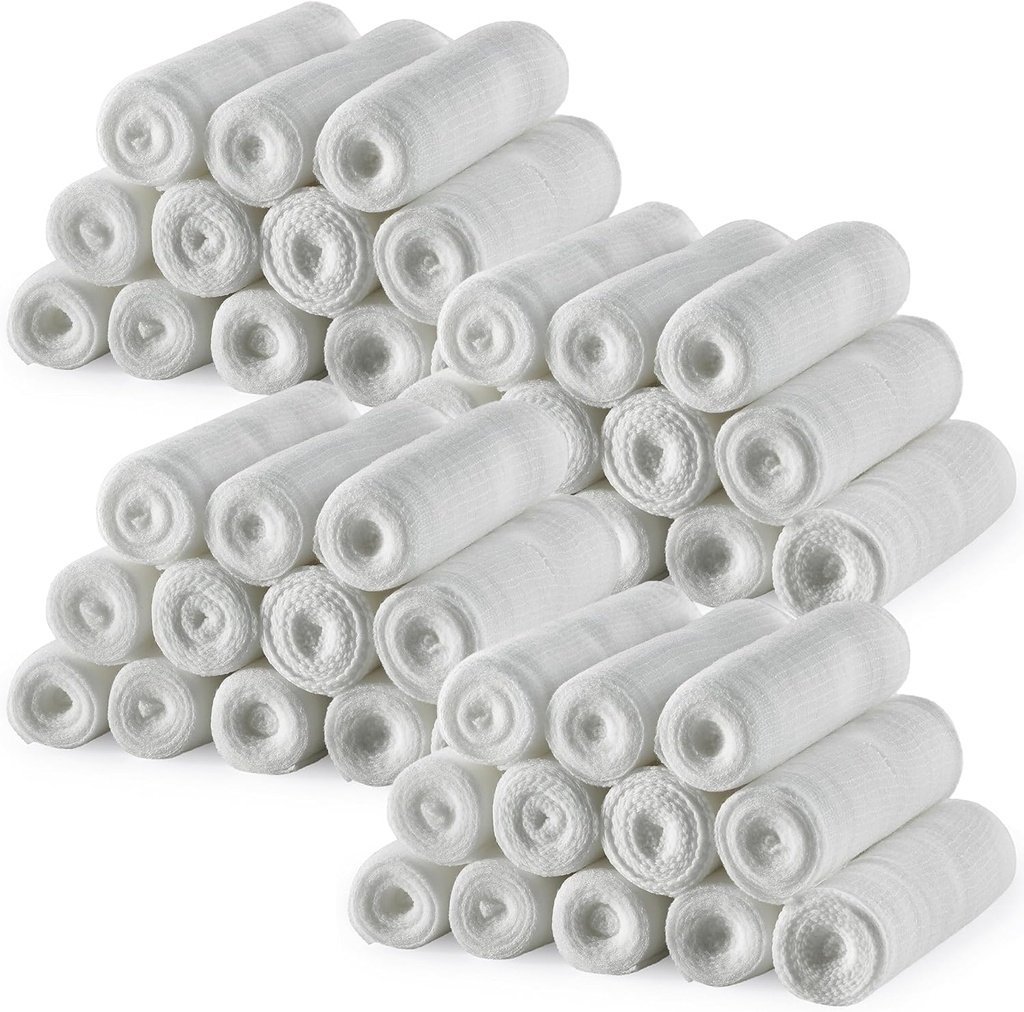 MEDca Gauze Bandage Rollen - 48 Pack, 4 in x 4.1 Yards, Medical Grade Gauze und Stretch Bandage für Wund Dressing und First Aid Kit