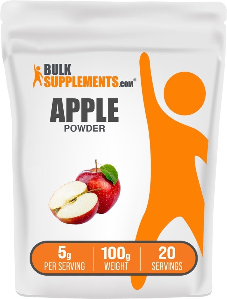 BulkSupplements.com Apple Powder - Apple Fruit Powder, Fiber Supplement for Digestive Support - Natural & Gluten Free, 5g pro Servierung, 100g (3,5 oz) (Pack von 1)