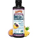 Barlean's Omega 3 supplément liquide d'huile de poisson pour les hommes et les femmes, ananas passion, 1500mg EPA et acide gras DHA, 16 oz