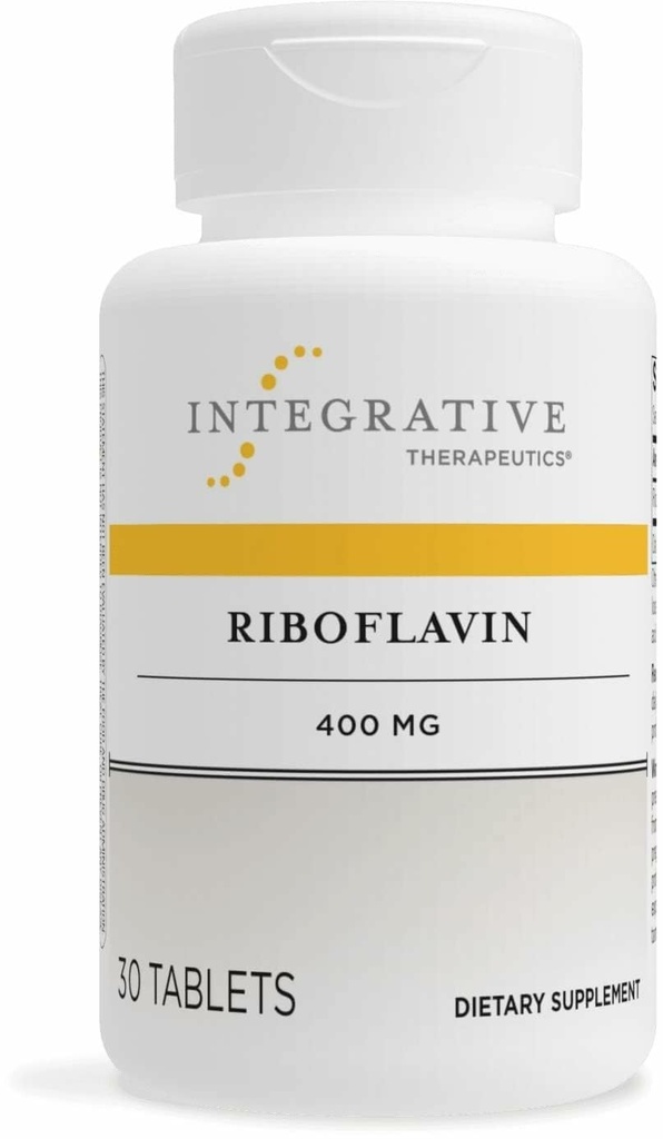 Thérapeutique intégrative Riboflavine - Supplément de vitamine B2 pour le soutien énergétique cellulaire* - Soutient la vitalité et la production de globules rouges* - Sans gluten et sans lait - 30 Compte (30 portions)