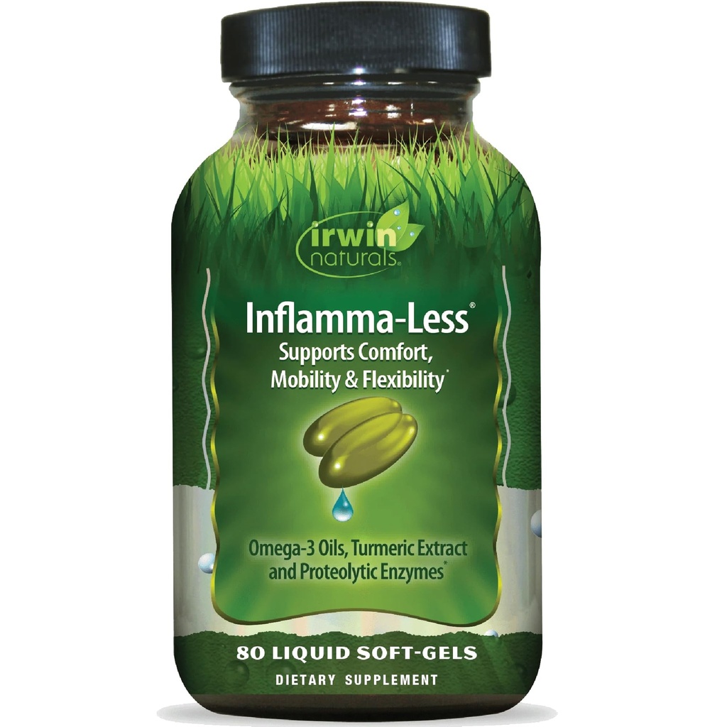 Irwin Naturals Inflamma-Less, fördert Komfort, Mobilität & Flexibilität, 80 Liquid Softgels