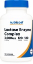 Nutricost Lactase Enzyme Complex 3.000 FCC ALU, 120 vegetarische Kapseln - Non-GMO, Glutenfrei, 120 Portionen