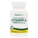 NaturesPlus Vitamine A (Palmitate) - 10 000 iu - Peau saine, yeux, vision et système immunitaire - Soluble d'eau pour absorption maximale - 90 comprimés végétariens (90 portions)