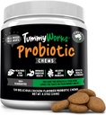 TummyWorks Probiotic 120 Soft Chews pour chiens Tous les âges - soutient la santé digestive, soulage la diarrhée, la constipation, bon pour les démangeaisons, les allergies, les infections du levure. Ajout d'enzymes digestives, fabriquées aux États-Unis