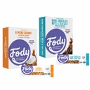Fody Foods Snack Bars Variety Pack, 1.41 Oz (Pack mit 24), Mandel Coconut & Dark Chocolate Nuts & Sea Salt, Protein Bars, Low FODMAP, Gut & IBS Friendly, Vegan, Lactose Free, Non-GMO, Gluten Free