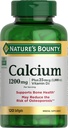 Nature's Bounty Calcium 1200 mg avec 1000 UI de vitamine D3 - Bone Health Softgels, Calcium et supplément de vitamine D, sans gluten, 2 Softgels par jour, 120 ct (paquet de 1)