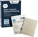 MED PRIDE Silber Kalzium Alginat Wound Dressing, 10-Pack | Hoch absorbierend, Antihaft, Seaweed, Einfache Entfernung (4'' x 5''' Silber)
