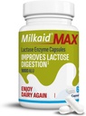 Milkaid Max Kapseln für Lactose Intolerance Relief mit Lactase Enzyme, Nahrungsergänzungsmittel zur Vermeidung von Gas, Bloating & Durchfall durch Lactose Sensitivität | 9000 ALU (60 Kapseln, entflammt)