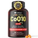 CoQ10-200mg-Softgels, 120 Servants Liposomal CoQ10 PQQ & Black Pepper Extract for Maximum Absorption - Ultra Ubiquinone Coenzyme Q10 Supplément Puissant Antioxydant Supporte Hear-t & Energy Boost