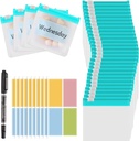 MARFOREVER 39 Pcs Pill Pouch Bags, Reusable Medicine Bags Pill Pouches Zippered Medicine Packets Travel Pill Organizer 28 Pcs Plastic Pill Bags with Slide Lock 10 Sheets Labels and 1 Pc Marker