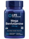Lebensverlängerung Mega Benfotiamin, 250 mg, eine fettlösliche Form von Thiamin, Gesunder Stoffwechsel, Ultra-bioverfügbares Vitamin B1, hohe Potenz, Glutenfrei, Non-GMO, Vegetarisch, 120 Kapseln