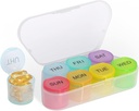 NatureTouch Weekly Pill Organizer, BPA kostenlose Medizin Organizer Rainbow 7 Tage Pille Box, Täglich tragbare Pille Conatainer für Pillen/Vitamin/Fish Oil/Supplements [Letzte Version]