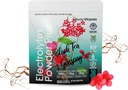 PoudreVitamine Electrolytes Poudre Plus (50 portions) Thé noir Ginseng Electrolyte Poudre Keto, Sans sucre, Sel rose d'Himalaya,1000mg Potassium,120mg Calcium,120mg Magnésium, Poudre d'hydratation