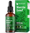 Stinging Nettle Leaf Extract Drops 2000mg (Urtica dioica L.) Supplément à base de plantes Absorbe mieux que les capsules, 1 mois d'approvisionnement, 84 portions, teinture sans alcool - 2 Oz, boîte de 1