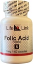 LifeLink Acide folique: 5 mg x 100 Capsules.