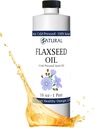 Zatural Flaxseed Öl Natürlich Grown 100% reine Flax Samen kalt gepresst Vegan Omega Fettsäuren 16oz
