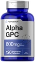 Horbäach Alpha GPC 600mg | 120 Kapseln | Vegetarisch, Non-GMO & Gluten Free Choline Supplement | Unterstützt gesunde Gedächtnis, Fokus und Klarheit