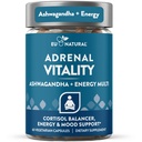 Vitalität Cortisol-Ergänzung – Kampf gegen Fatigue, Feel Calm & Balanced – Gesundes Cortisol, Fokussierte Energie, Adrenal Support – Ashwagandha-Ergänzung mit Rhodiola, L-Tyrosine, Heilige Basil – 60 Veg-Kapseln