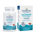 Nordic Naturals Ultimate Omega Minis, Flavor aux fraises - 60 Minis Gels mous - 1120 mg Omega-3 - Supplément d'huile de poisson haute puissance - EPA et DHA - Promotion de la santé cérébrale et cardiaque - 30 portions