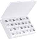 Monatliche Pille Organizer, 28 Tage Pille Box 1 Mal am Tag mit Dust-Proof-Fall, Große 4 Wochen ein Monat Pille Case Container, Tägliche Vitamin Case Box für Pillen/Medicine/Fish Oil/Supplements(White)