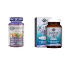 Jardin de la vie Organiques Gommies prénatales Multivitamine avec vitamine D3, B6, B12 & Océans Mom Huile de poisson prénatale DHA, Omega 3 Supplément huile de poisson - Fraise, 350m