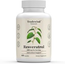 Resveratrol 600mg - Vegan - Non-GMO - Unterstützt gesundes Altern und Herz-Kreislauf-Gesundheit - Reich an Antioxidantien - 60 pflanzliche Kapseln