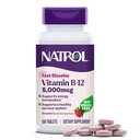 Natrol Vitamine B12 5 000 mcg, Dissolve rapidement Vitamine B12 Supplément soutient un système nerveux sain et le métabolisme de l'énergie, 100 comprimés, jusqu'à un approvisionnement de 100 jours