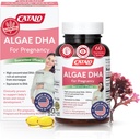 CATALO Omega 3 Algae DHA pour les femmes - 550mg DHA-Rich huile de microalgues, idéal pour la prénatale, la grossesse et l'allaitement, les softgels végétariens, sans gluten - 60 Softgels