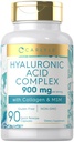Complexe d'acide hyaluronique de Carlyle 900 mg de collagène et de MSM de 90 capsules