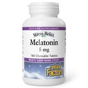 Stress-Relax Mélatonine 5 mg par Facteurs Naturels, Aide Naturelle au Sommeil, Réinitialise le Cycle Sleep-Wake, 180 comprimés à croquer (180 portions), Saveur de menthe poivrée