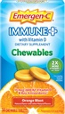 Emergen-C Immune+ Chewables 1000mg Vitamin C Tablet, mit Vitamin D, Immununterstützung Nahrungsergänzung für Immunität, Orange Blast Flavor - 14 Count