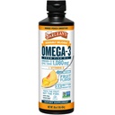 Barlean's Omega 3 supplément liquide d'huile de poisson avec vitamine D pour les hommes et les femmes, 1080mg de l'EPA et de l'acide gras DHA, favorise la santé du cerveau et du coeur - Non-OGM, Mango Peach, 16 oz