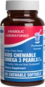 Omega 3 Huile de poisson pour les enfants - Formule clinique Huile de poisson pour enfants Gummies avec Omega 3 EPA DHA pour les yeux des enfants Le cerveau entend et le soutien général au développement - Pas d'arômes ou de couleurs artificiels - 30 jours d'approvisionnement