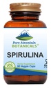 Pure Mountain Botanicals Spirulina Capsules - 90 Kosher Vegan Caps - Maintenant avec 450mg de poudre de Spiruline Biologique - Supplément Superfood de la Nature