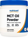 Poudre d'huile MCT Premium Nutricost .5LBS - Meilleur pour les régimes kéto, kétose et kétogénique - Zéro glucides nets, non OGM et sans gluten