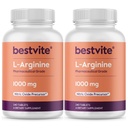 BESTVITE L-Arginin 1000mg pro Tablet (480 Tabletten) (240 x 2) – Pharmazeutischer Grad – Enthält 20% mehr reines Arginin im Vergleich zu Arginin HCl – Nitric Oxid Precursor*