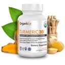 Organixx USDA Organic Turmeric Curcumin Supplement with Ashwagandha, Vitamin D, Turmeric & Ginger – Fermented for Maximum Bioavailability, 60 Vegetarian Capsules
