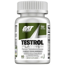 GAT SPORT Test Booster for Men, Testrol Platinum, Stamina + Libido + Testosterone Boost, Boron, Vitamin D, Zinc, 60 Tablets