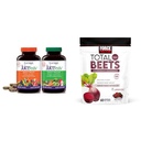 Natrol JuiceFestiv Fruits et légumes quotidiens avec SelenoExcell et aliments entiers [Phyto] Nutriments et facteur de force Betteraves totales avec de la betterave, des nitrates, de la L-Citrulline, extrait de graines de raisin