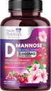 D-Mannose Supplement 1.350mg - mit Cranberry, Hibiscus & Dandelion - Fast-Acting, Natural Urinary Tract & Bladder Unterstützung für Frauen & Männer – Flush & Cleanse Verunreinigungen – Non-GMO, Vegan – 180 Kapseln