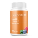 Celebrate Vitamine Eisen-Ergänzung mit 60mg Eisen & Vitamin C – Berry Chewables für Bariatric Patients, Magen-Bypass & Sleeve Gastrectomy Support – 30 Tabletten für die Pflege der Nachchirurgie